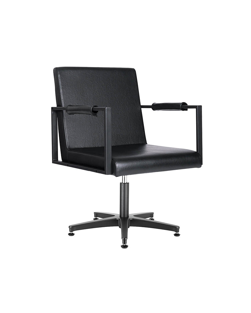 Harper - Black waiting chair - black cross base